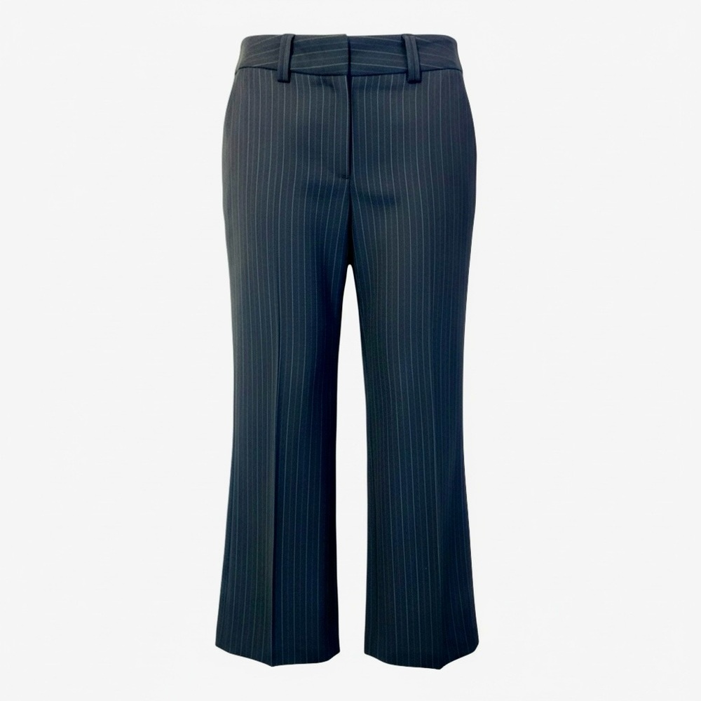 Scott Taylor Y2k Career Dress Pants Size 4P Black Pinstripe Wide Leg High Waist